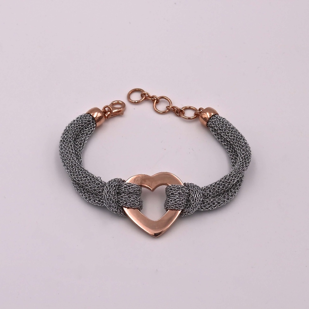 Adami&Marucci Silver Mesh Heart Bracelet